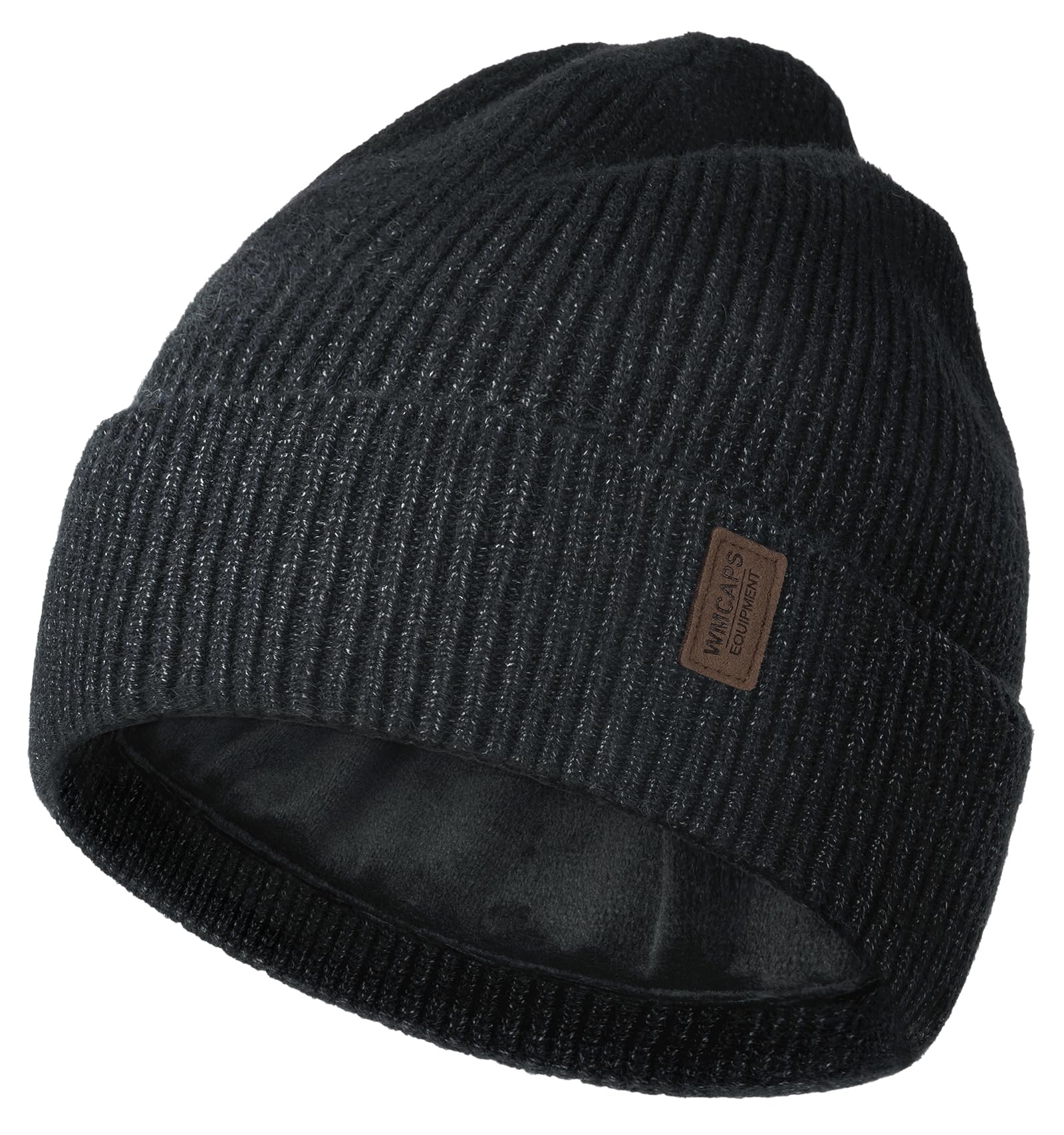 Wmcaps Winter Beanie for Men Women, Fleece Lined Beanie Soft Warm Knit Hat Ski Stocking Cuffed Cap